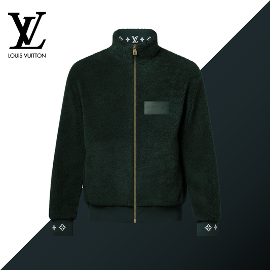 LV™ Textured Fleece Jacket with Leather Patch