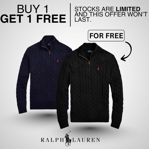 RL™ Cable-Knit Cotton Quarter-Zip Sweater