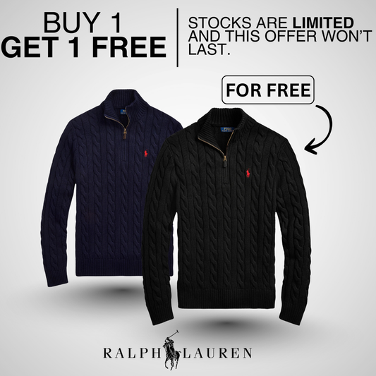 RL™ Cable-Knit Cotton Quarter-Zip Sweater